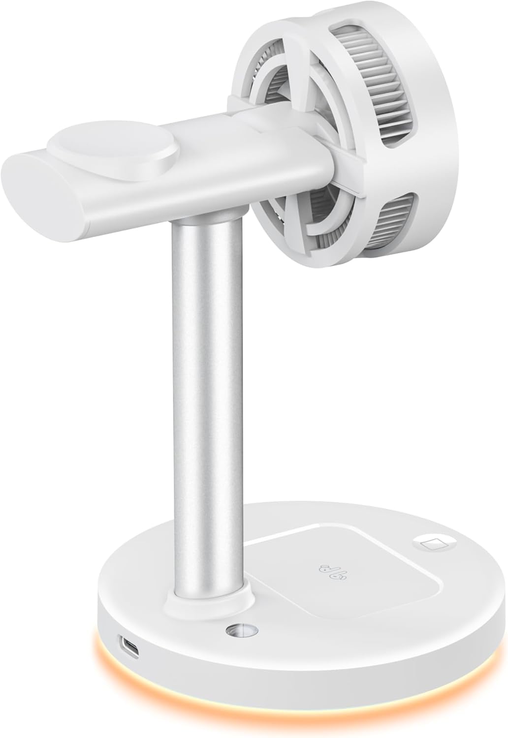 QI 2.2 25W Wireless Charger with Cooling Fan Smart Magnet Charger Stand for Apple Products, 3 in 1 Magnetic Charging Station for iPhone 17/1615/14/13/12 Series, Airpods Apple Watch (White)