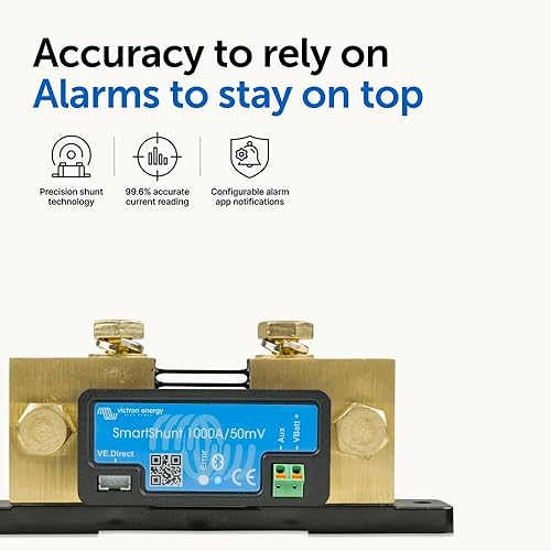 Miniatura 4 de Victron Energy SmartShunt Monitor de batería (Bluetooth) - Victron Smart Shunt - 6.5V-70V, 1000 amperios