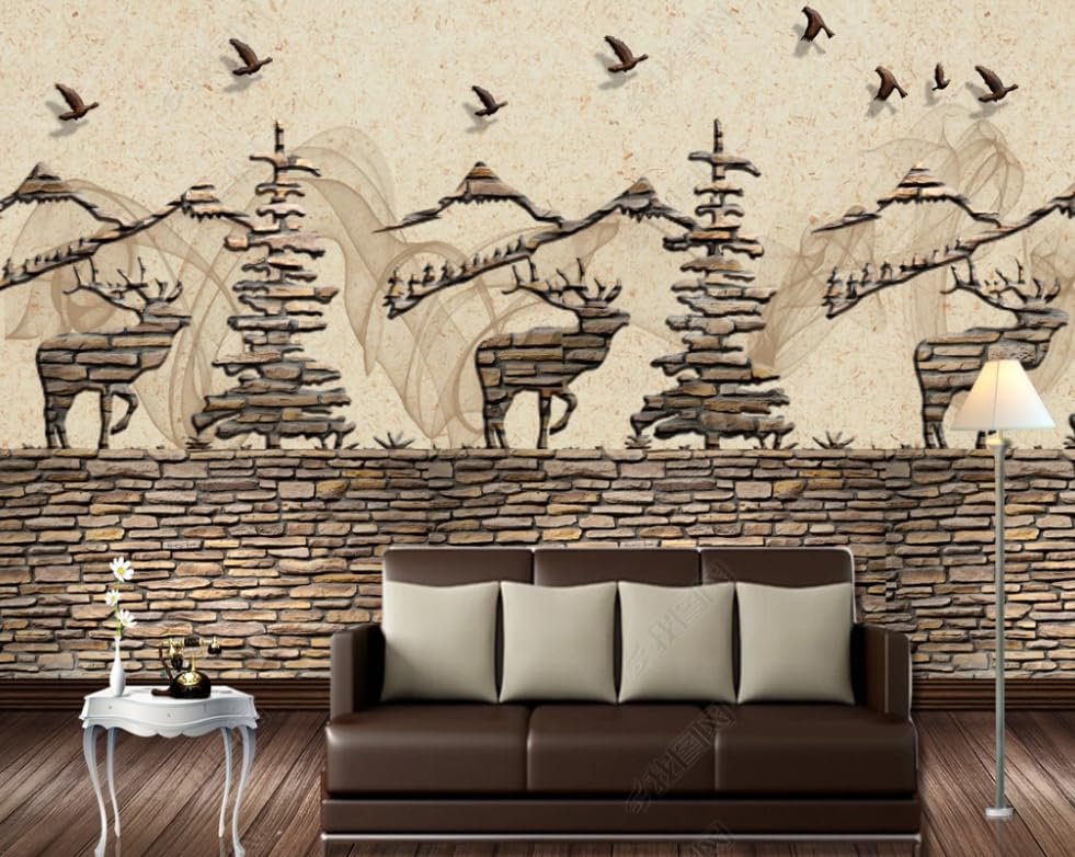 Papier peint intissé relief avec poster géant mural pour transformer votre salon