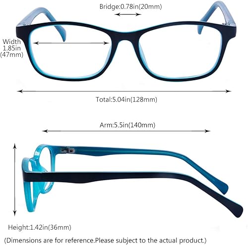 Miniatura 3 de Outray - Gafas de sol para niños, antiazules, rectangulares, antigolpes, con luz azul, UV400, antirreflejos, Azul, talla única