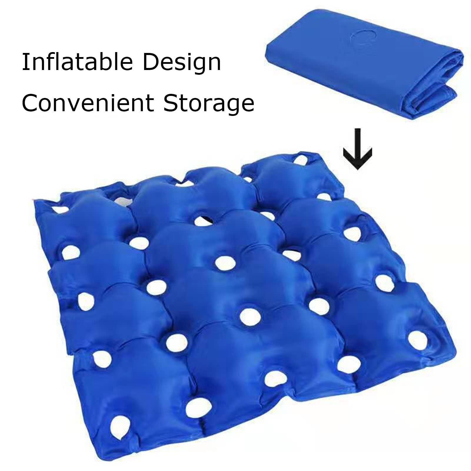 Cojín de Asiento Inflable portátil, cojín de Aire para Silla de Ruedas médica, colchón Inflable para Asiento, antiescaras, para Silla de Ruedas médica, Silla de Oficina y automóvil