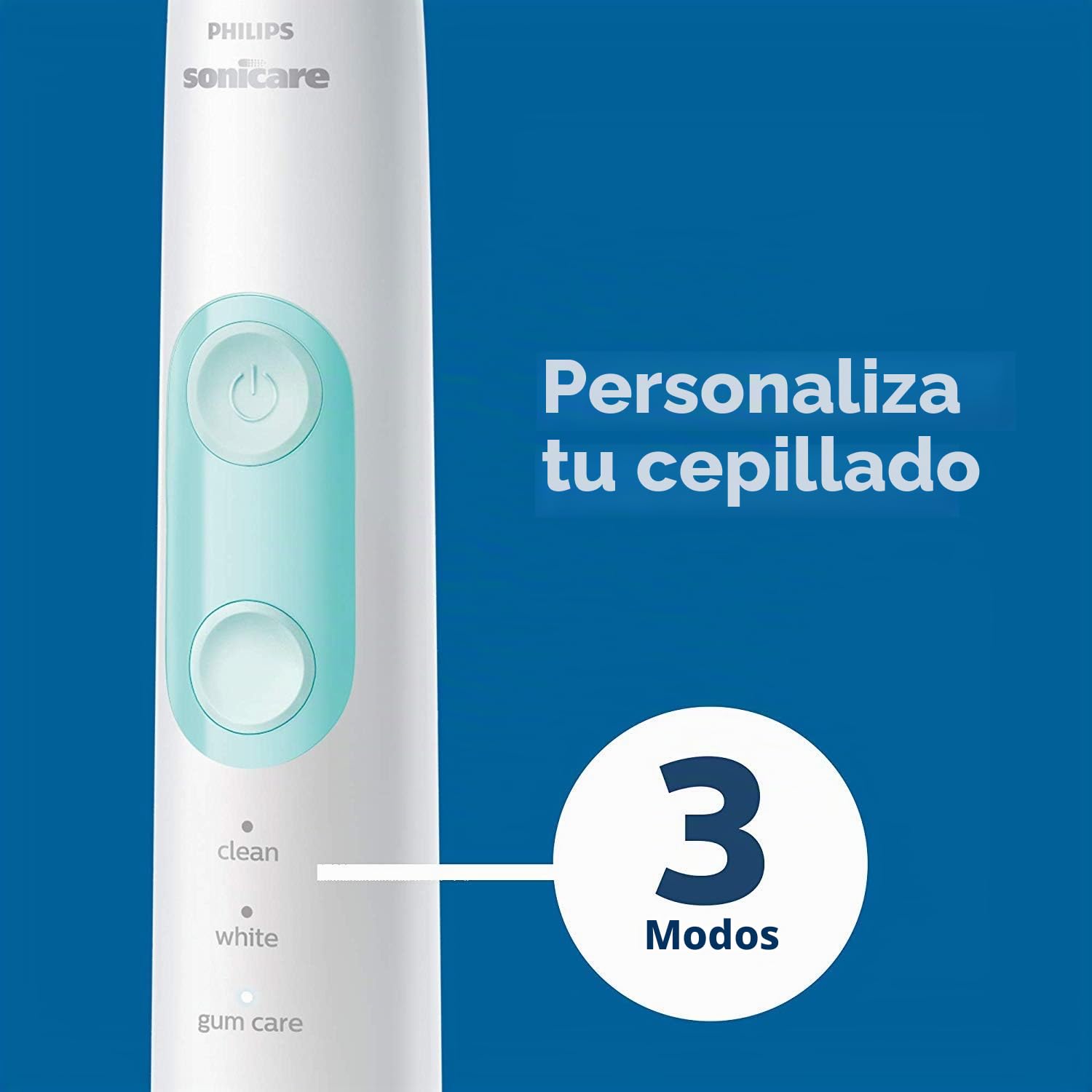 Philips Sonicare ProtectiveClean 5300 - Cepillo de dientes eléctrico recargable, con sensor de presión, 3 modos de limpieza, SmarTimer y QuadPacer, con 2 cabezales de cepillo adicionales, estuche de