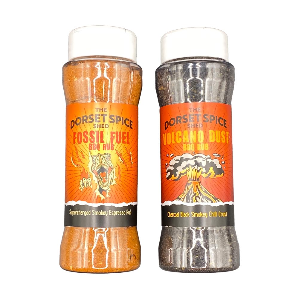 Dorset Spice ShedVolcanics Pro BBQ Twin Pack - Extra Fire for Barbecue & Outdoor Cooking - Vegan Friendly - 2 x 90g