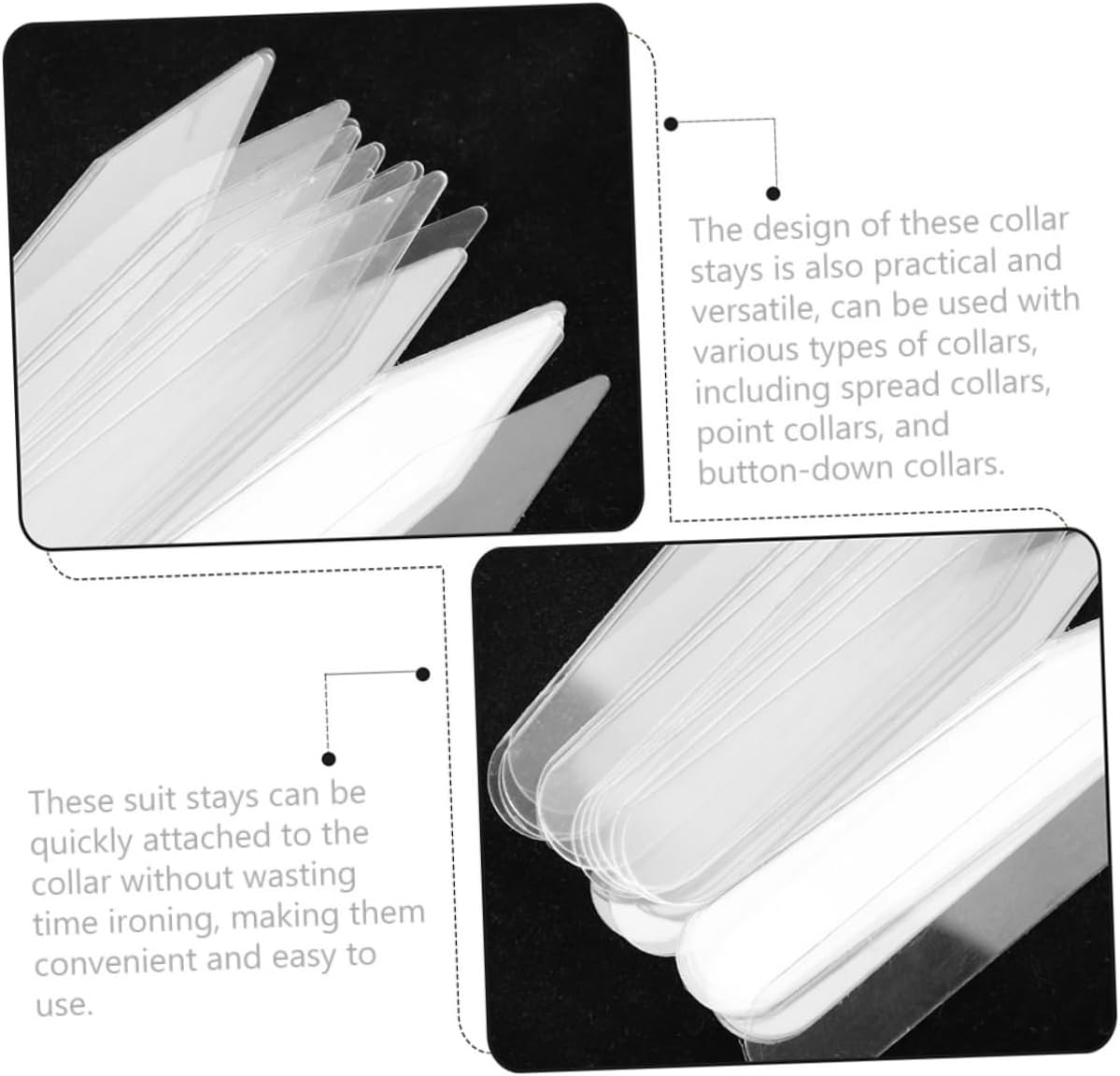 800 pcs Men Collar Stays Durable Transparent Pet Shirt Holders for Formal Wear Keeps Collars Tidy for Meetings Dates and Events