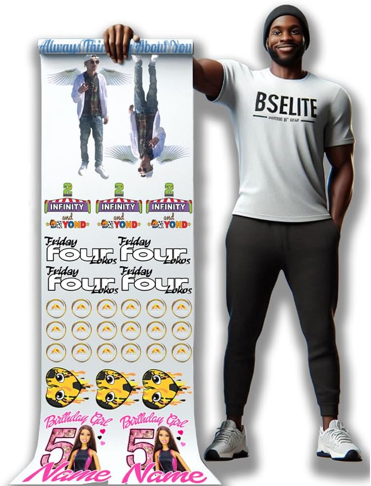 Custom DTF Transfer Gang Sheets for Heat Press, HOT Peel Film, 22” Wide, Multiple Length Options (22 in X 24 in)