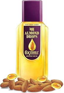 'Bajaj Almond Drops Non-Sticky Hair Oil, 300ml- 6x Vitamin E Nourishment 300 ml (Pack of 1)