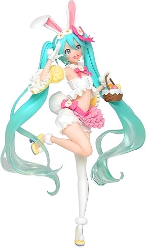 Miniatura 3 de Yarpuudg Miku - Figura de primavera con orejas de conejo, figura de anime para niña, adorno de cumpleaños o Navidad para niños, 7.1 pulgadas