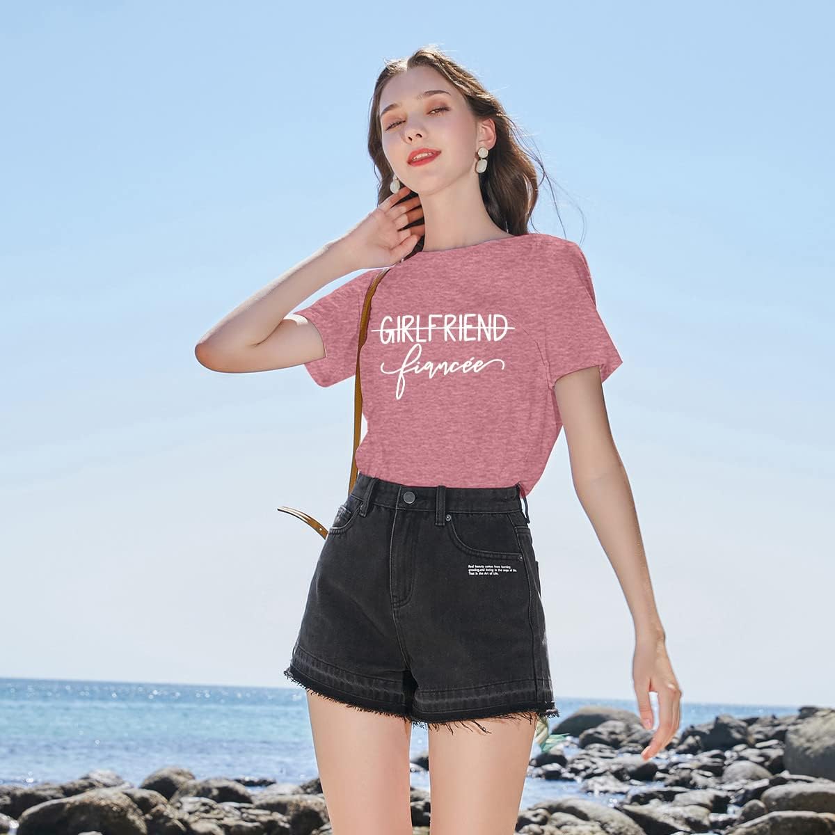 Girlfriend Fiancee Shirt Women Cute Engagement T-Shirt from Miss to Mrs Gift for Bride Honeymoon Vacation Announcement Top - Image 3