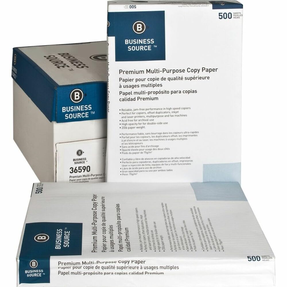 Business Source Carta per fotocopie multiuso di alta qualità, 28 x 43 cm, 92 luminosità, 9 kg, 5 risme (2500 fogli)