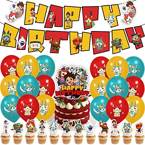 Decoraciones para Fiestas de Cumpleaños Yo-Kai Watch Decoración Cumpleaños Yo-Kai Watch Globos Decoración Yo-Kai Watch Decoraciones Tartas Cumpleaños Yo-Kai Watch Pancarta Feliz Cumpleaños
