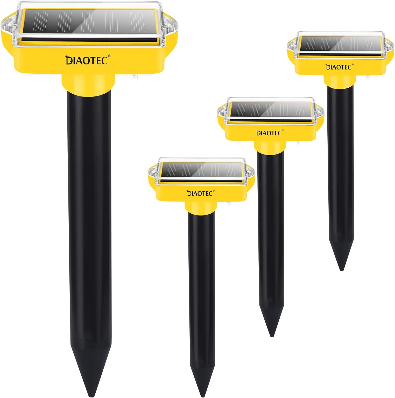 Diaotec Mole Repellents Solar Powered Groundhog Repellent Vole Repellent Outdoor Sonic Spike Pest Control to Keep Rodents Away from Your Lawn and Garden