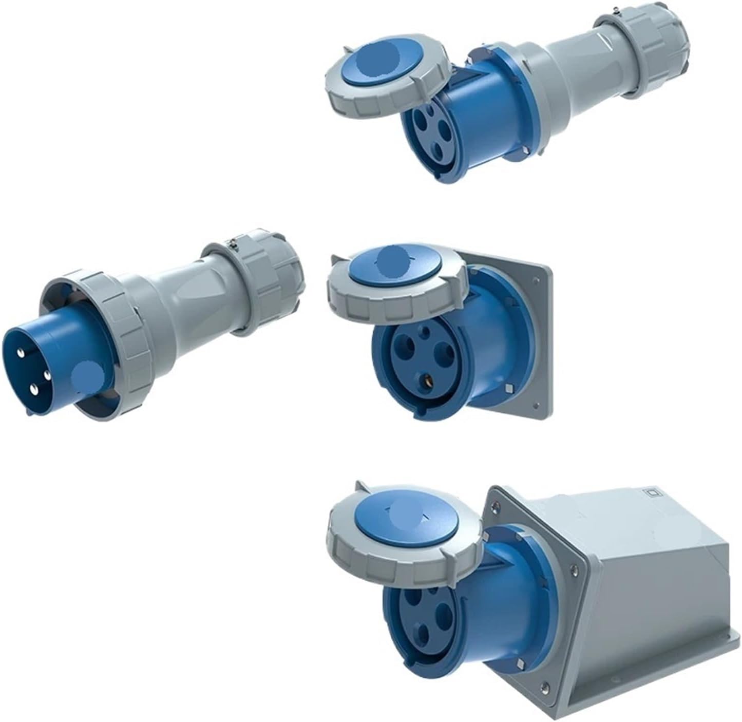 1pc 63A Industrial Plug and Socket 3PIN 4PIN 5PIN IP44 IP67 Electrical Connection Panel Mounted Plug