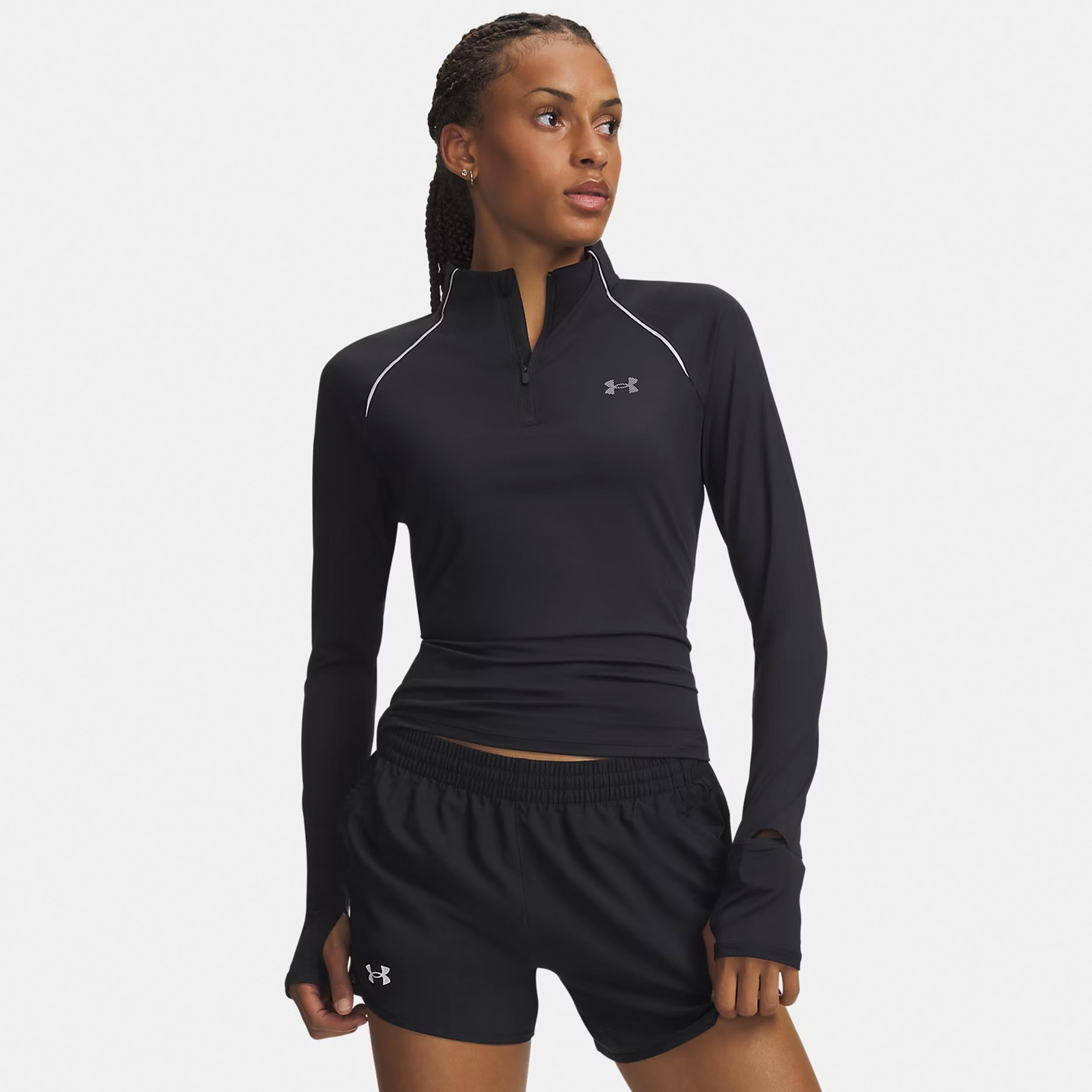 Under Armour Velociti koszulka do biegania z zamkiem błyskawicznym damska czarna - czarna XS