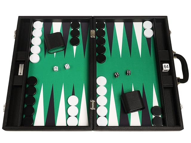 Juego de Backgammon Premium de 48 x 64 cm - Black Board con Puntos Blancos y Negros