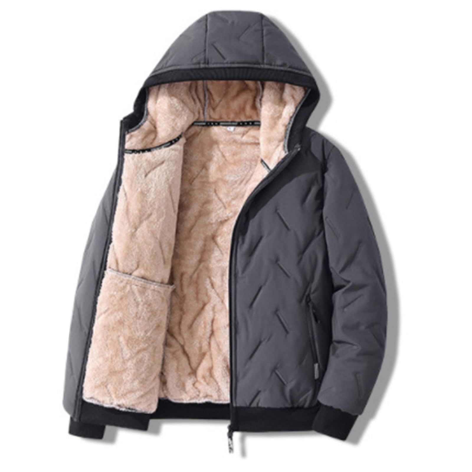 Heren Fleece Jassen Volledige Zip Winter Warm Sherpa Heren Jassen Stand