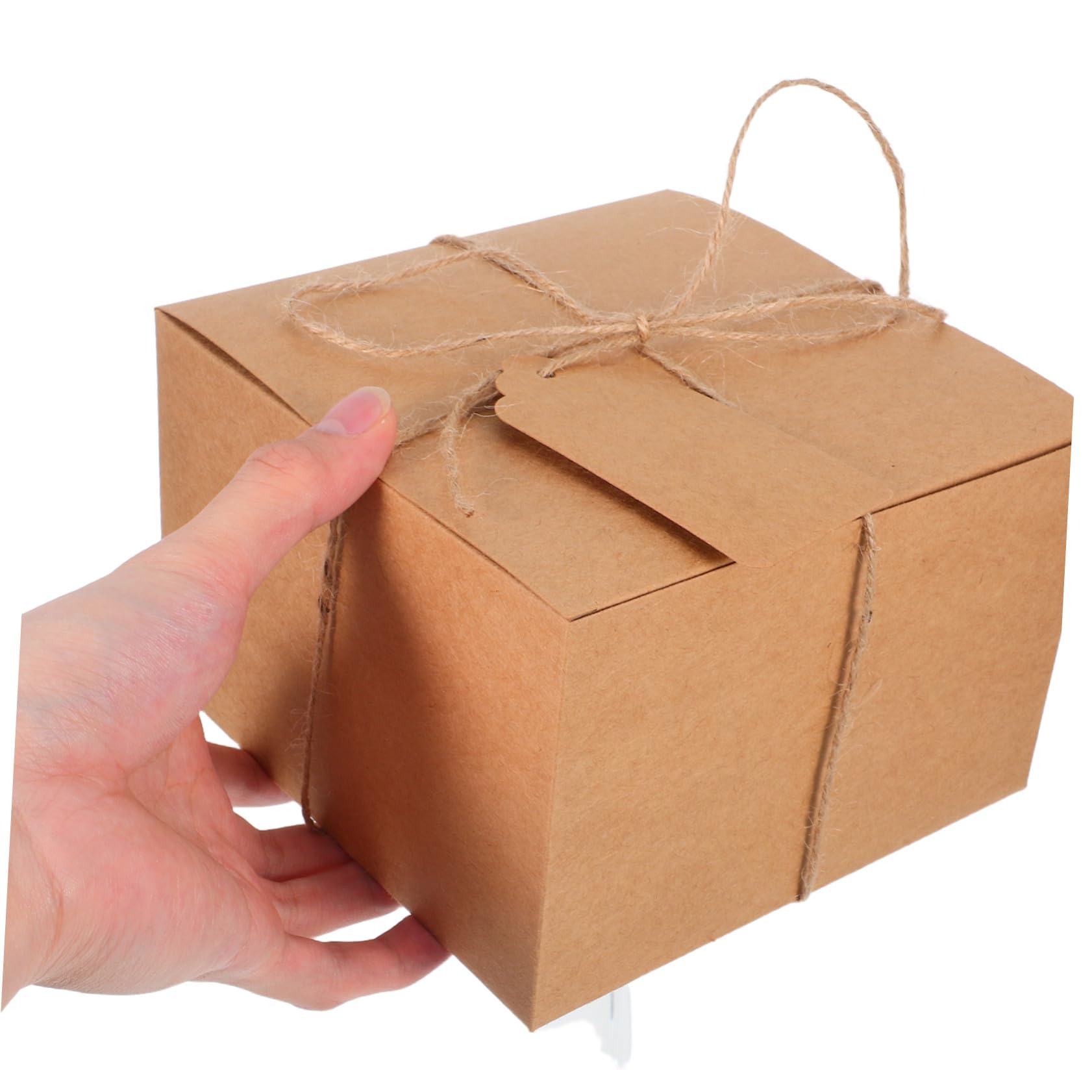 10 Stück Braune Quadratische Geschenkboxen aus Kraftpapier 14, 7x14, 7x9, 9