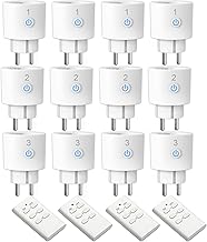 ANTELA - Wireless Plug Kit with Remote Control (Type F), 3680W, 30m Range, with Self-Learning Function, 12 Outlets with 4 Remote Control