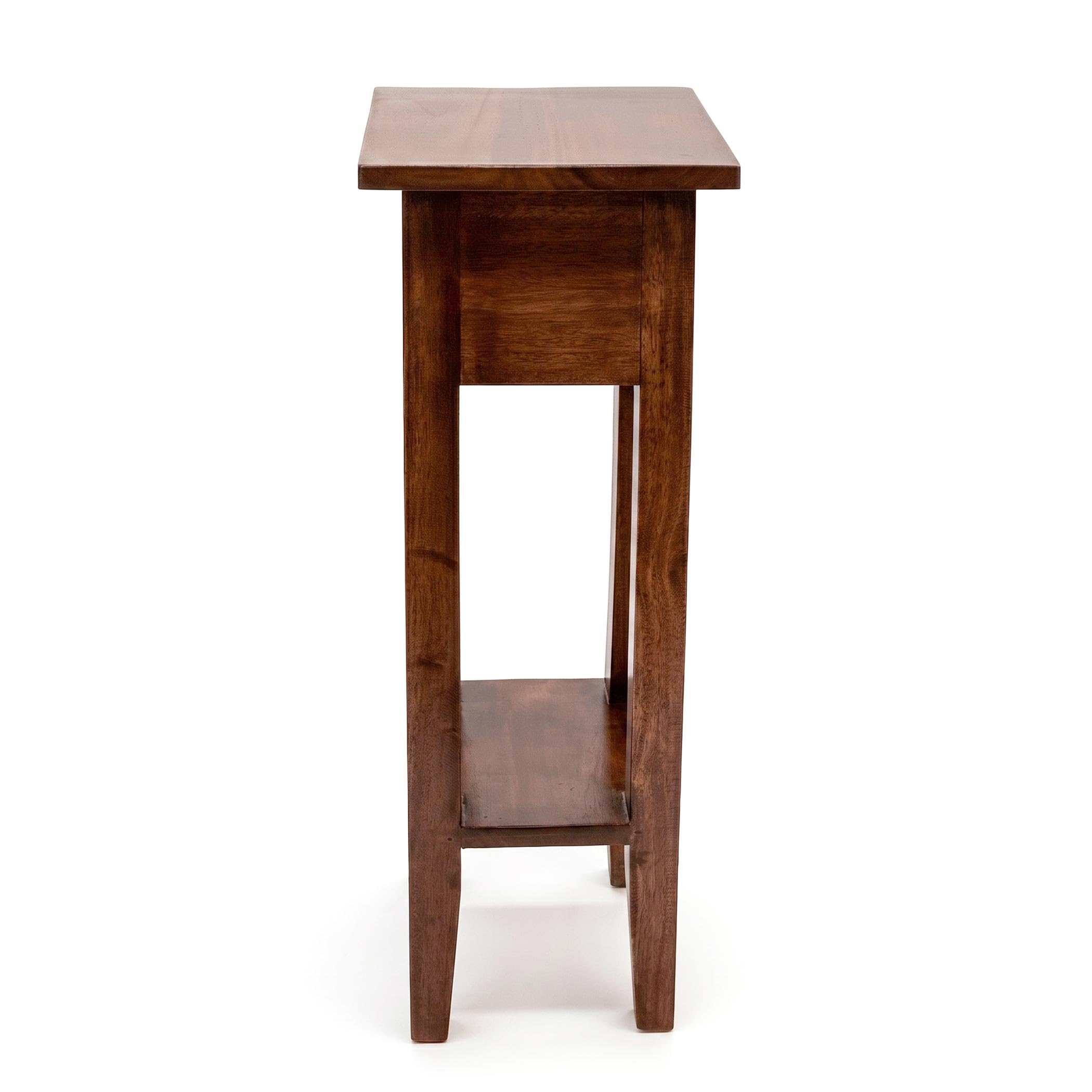 Spetebo Tavolino in mogano con cassetto 67 x 25 cm – marrone – tavolo per telefono vintage in legno