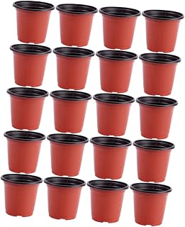 Macetas De Plástico para Vivero 20 Unidades Color Rojo Y con Orificios De Drenaje Ligeras