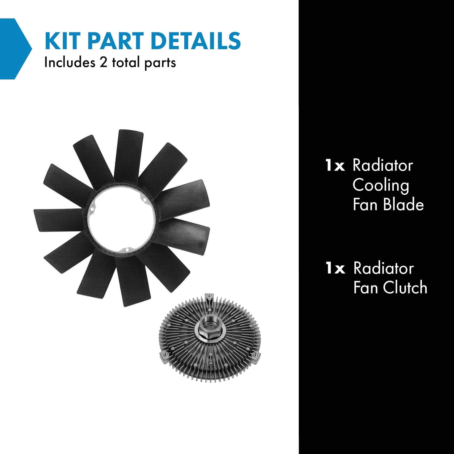 TRQ Radiator Fan Clutch & Blade Kit Compatible with BMW 3 5 7 Series M3 M5 X5 Z3