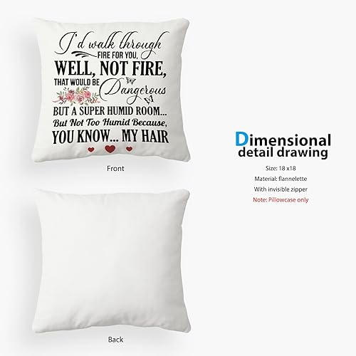 Miniatura 6 de Fundas de almohada decorativas con texto en inglés "I'd Walk Through Fire for You Sister Well Not Fire That Would Be Dangerous You Know My Hair",