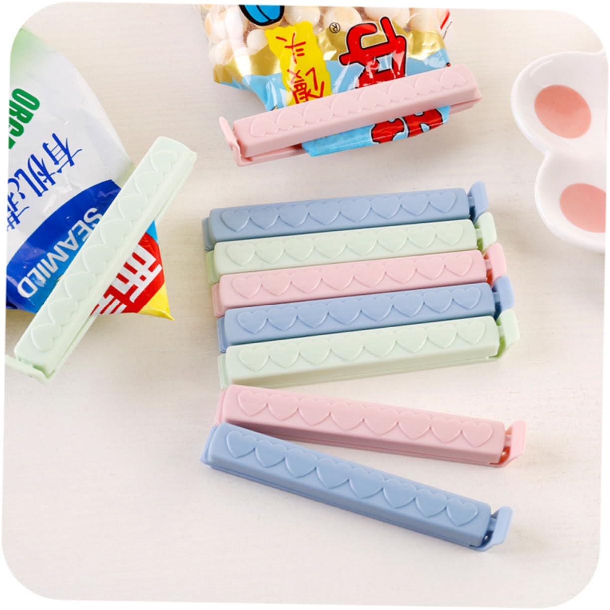 Tasty 5 Clip Di Chiusura Per Sacchetti, Plastica Resistente, Colori Blu/Grigio/Verde, Per Alimenti E Freezer - 3