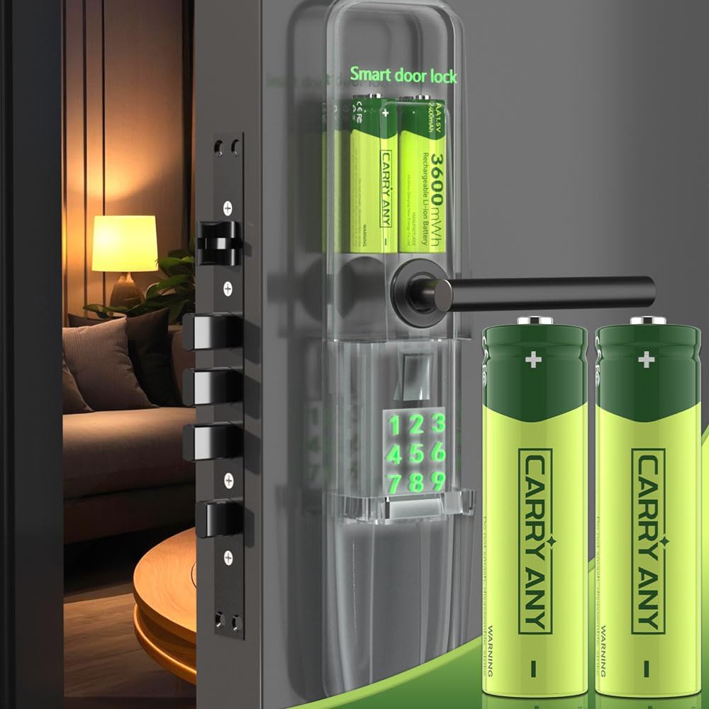 AA Rechargeable Batteries Lithium 8 Pack with Charger - 1.5V 3600mWh High Capacity Rechargeable AA Batteries, Li-ion Doubel A Batteries for Blink Outdoor Camera (8AA(with Charger))