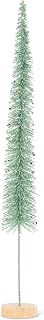 Large Skinny Glitter Brush Tree - Plastic/Wood, Turquoise/Natural (18 inches H)
