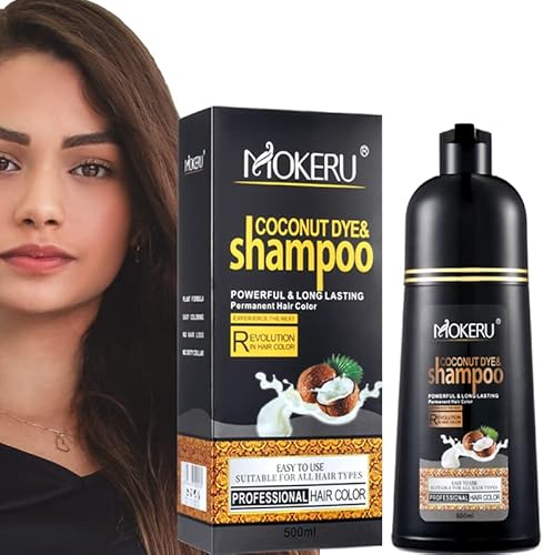 YOURTONE MOKERU LIGHT BROWN Hair Color Shampoo, Hair Dye Shampoo 3 in 1 for Women & Men, Instant Hair Colouring, Easy to Use & Long Lasting