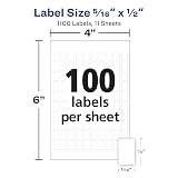 Avery Multi-Use Removable Labels, 5/16" x 1/2", White, Non-Printable, 1,100 Blank Labels Total (5412) – view 3