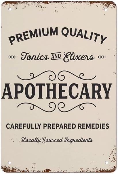 Amazon.com: Apothecary Sign Bathroom Wall Art Metal Tin Signs Vintage ...