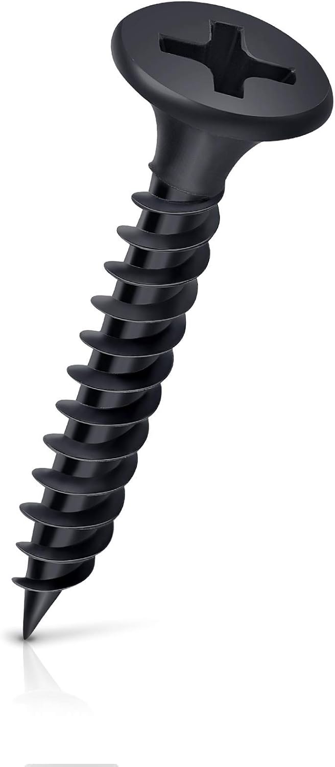 MR SCREWS M3.5 M4.2 Black Fine Thread Wood Working Screws Phosphate Bugle Head Sheetrock Black Drywall Screws-For Phillips Drive (Size: M3.5, Length: 25mm)