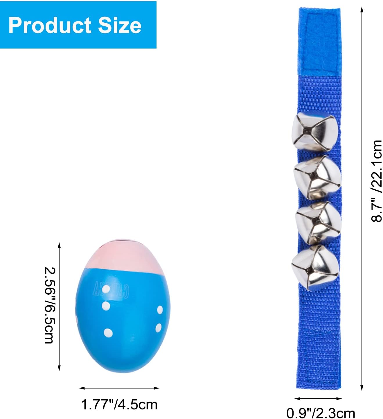 Wrist Hand Band Jingle Bells - 12Pcs Shaker Musical Instruments for Kids and 12Pcs Egg Shaker Kids Handheld Bells Music Enlightenment (24 Pack) : Musical Instruments