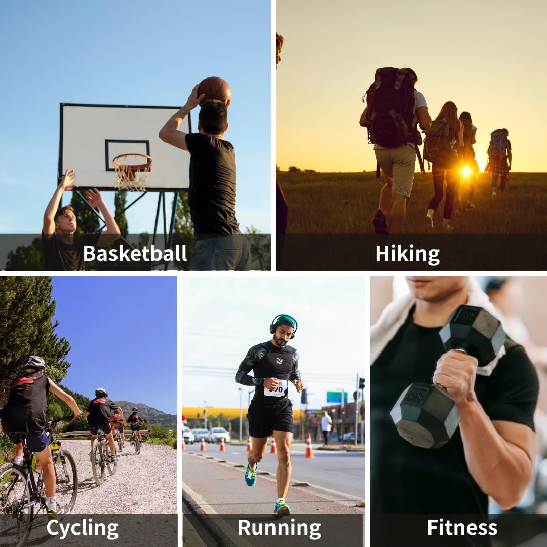 AMZSPORT Maglietta a Compressione da Uomo, a Maniche Corte, Funzionale, Cool Dry, per Allenamento e Corsa