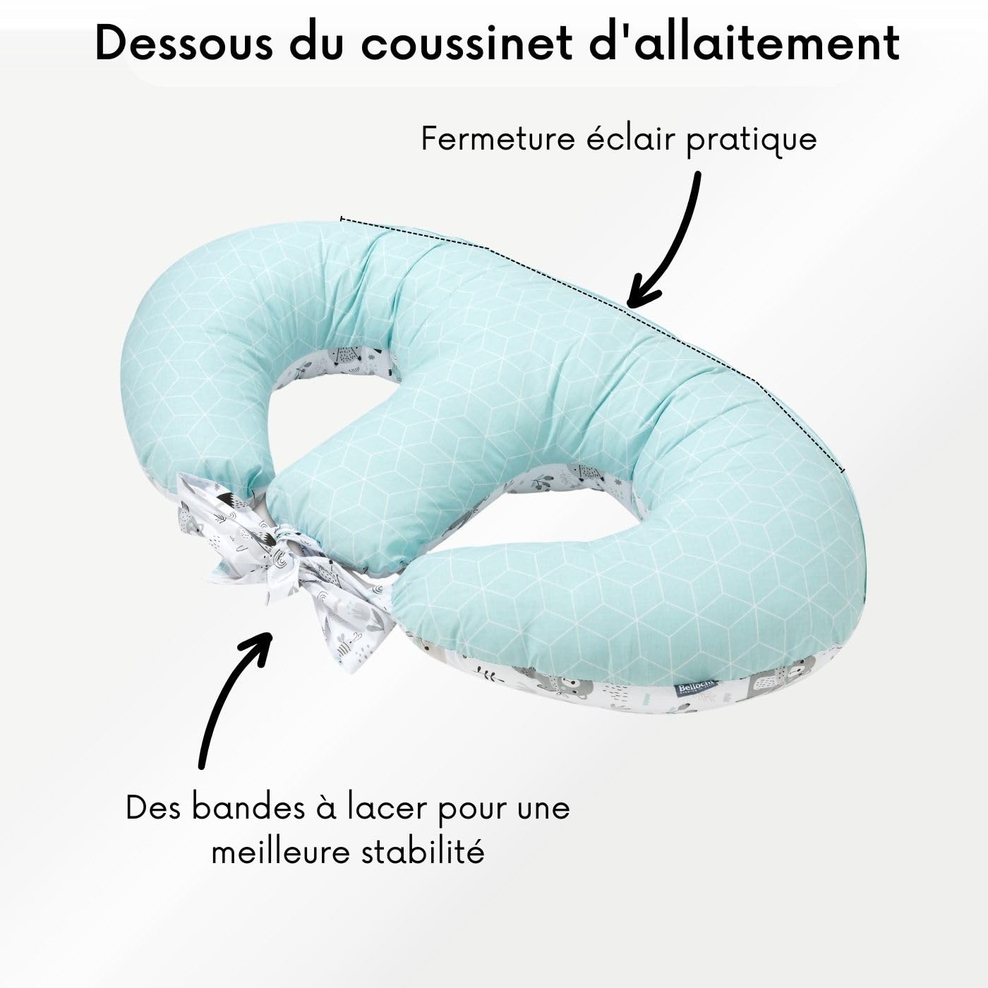 Bellochi Coussin d'allaitement Jumeaux avec Housse Coussin Allaitement - 100% Coton - Oreiller Allaitement Multifonction - Animaland