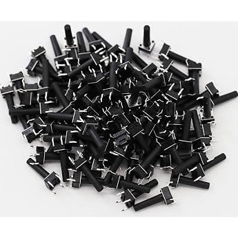 Tact Button Switch Mini Micro Tact Switch 6 x 6 x 17 mm 4 Pin DIP Micro PCB SMD SMT Momentary Tactile Tact Push Button Switch Electronic Components Pack of 100