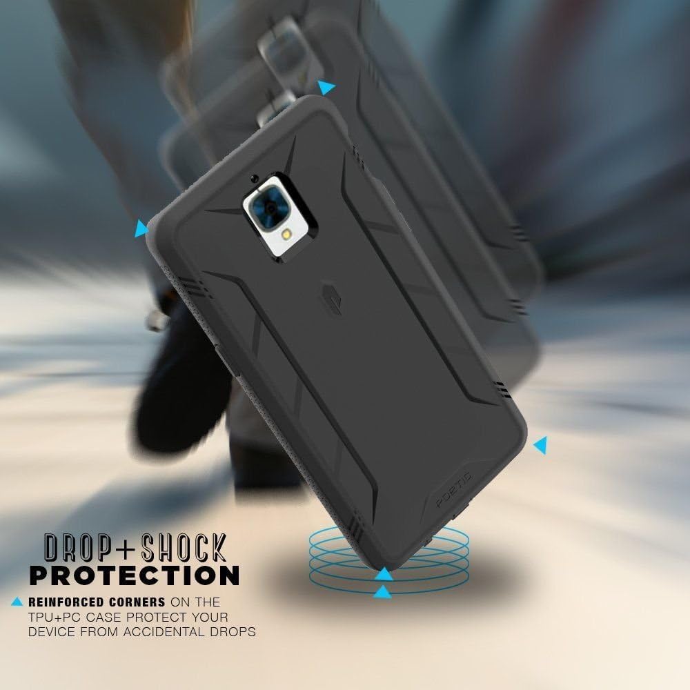 Poetic Revolution OnePlus 3T Case, Premium Rugged, Shock Absorption, Dust Resistant, Hybrid Case with Built-in Screen Protector for OnePlus 3T / OnePlus 3 - Black