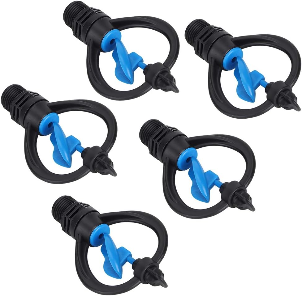 Jiawu G1/2 Male Thread Garden Sprinkler 5Pcs Plastic Irrigation Tool for Lawn Care Efficient Watering System