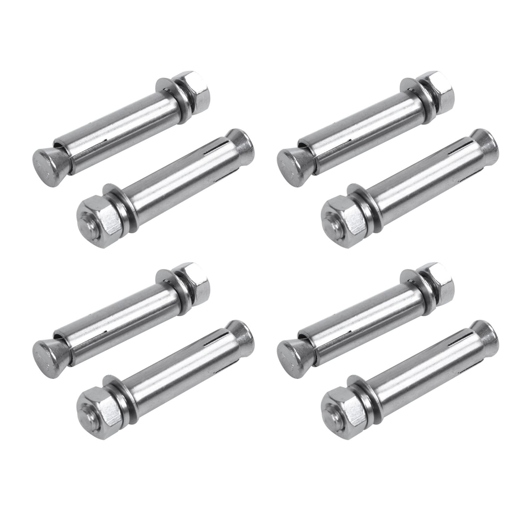 Jnchdghwa Men's Silver 4X M8x60mm Wall Concrete Brick Expansion Screws Closed Hook Anchor Bolts