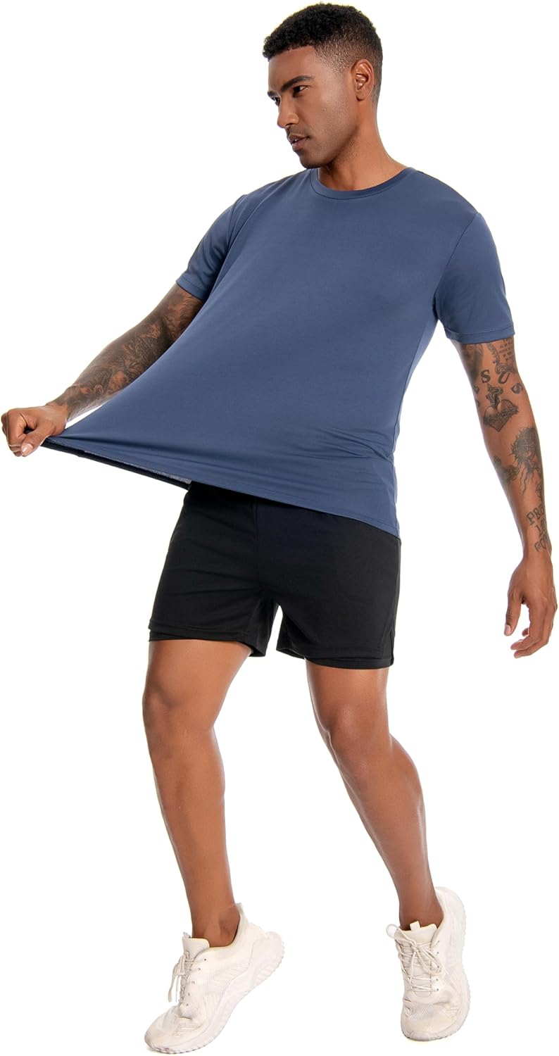 Nutria Mens Dry Fit Workout Shirts 3 Pack Short Sleeve Gym Athletic Running Tees Moisture Wicking Light Breathable Cool U18 - Image 2