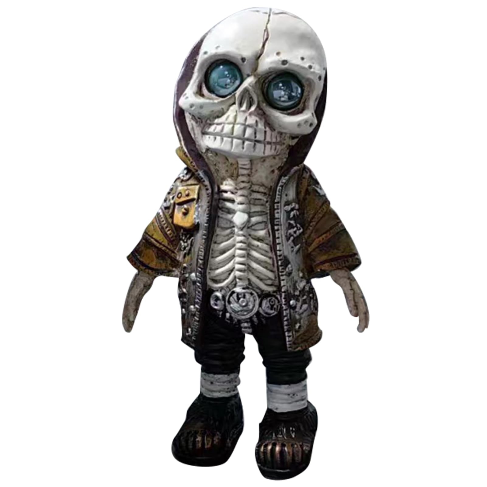 WOTEG Cute Skeleton Statue,Collectible Halloween Decoration - Memorial Skeleton Collectibles Resin Statue, Hand-Painted Detail