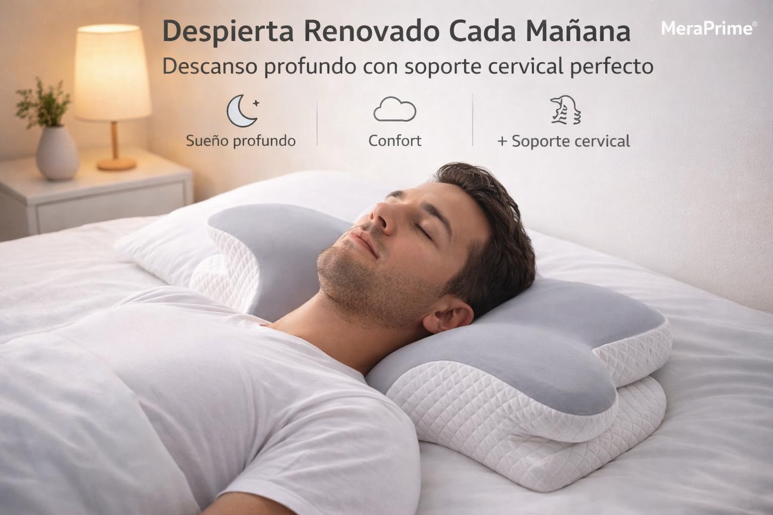 Almohada cervicales y Cuello - Almohadas Cervicales para Dormir - Almohada Cervical Ergonómica Viscoelástica, Alivia Reduciendo Presión Cervical, Refrescante, Mejora la Respiración y Posición, Suave — view 7