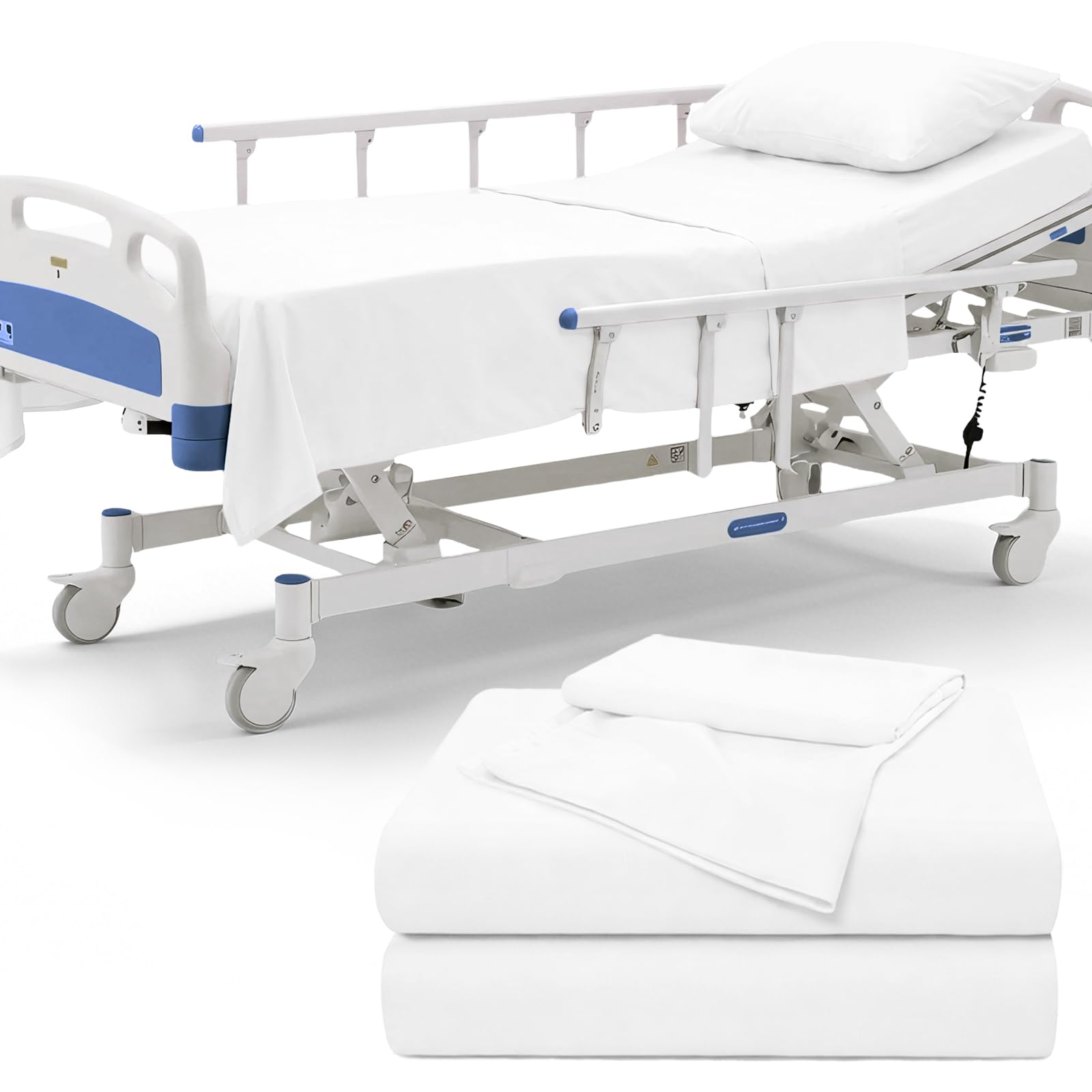 P Pothuiny Hospital Bed Sheet Set - White Microfiber -20