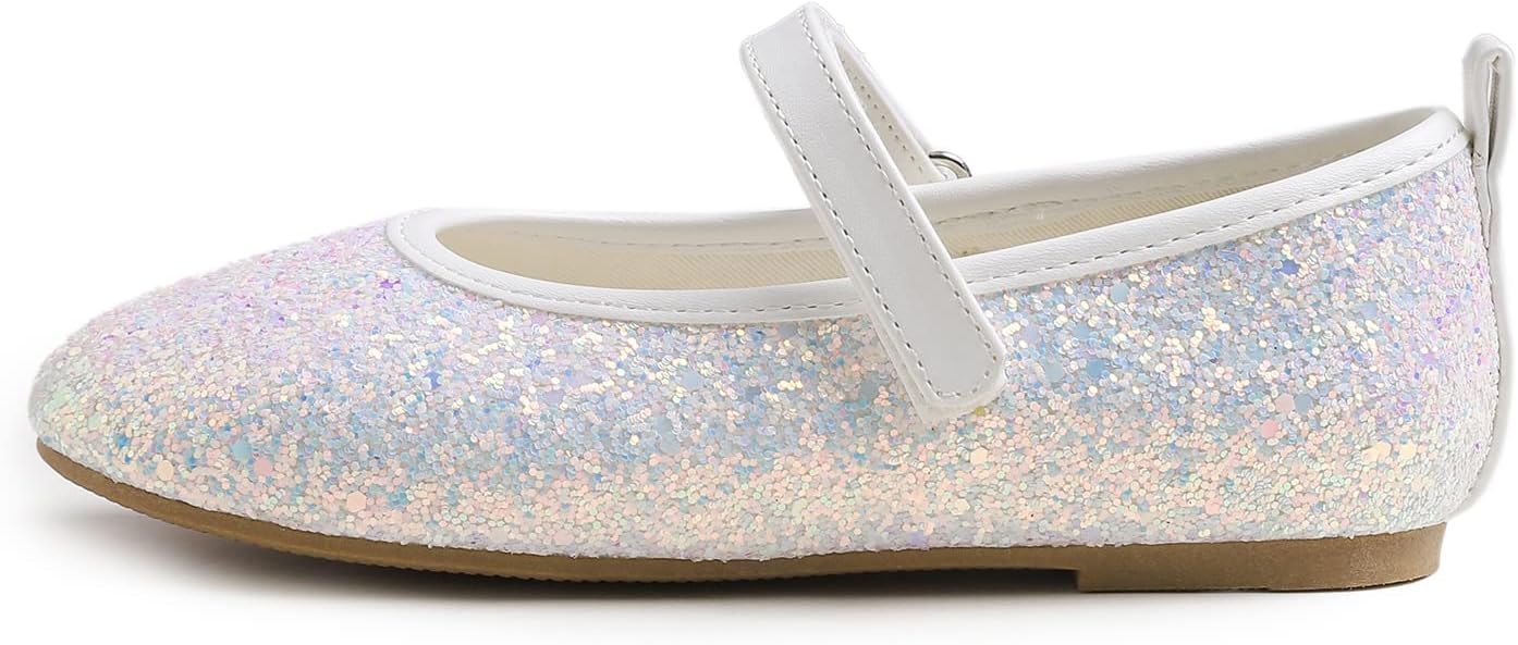 White Glitter Loop Maryjane