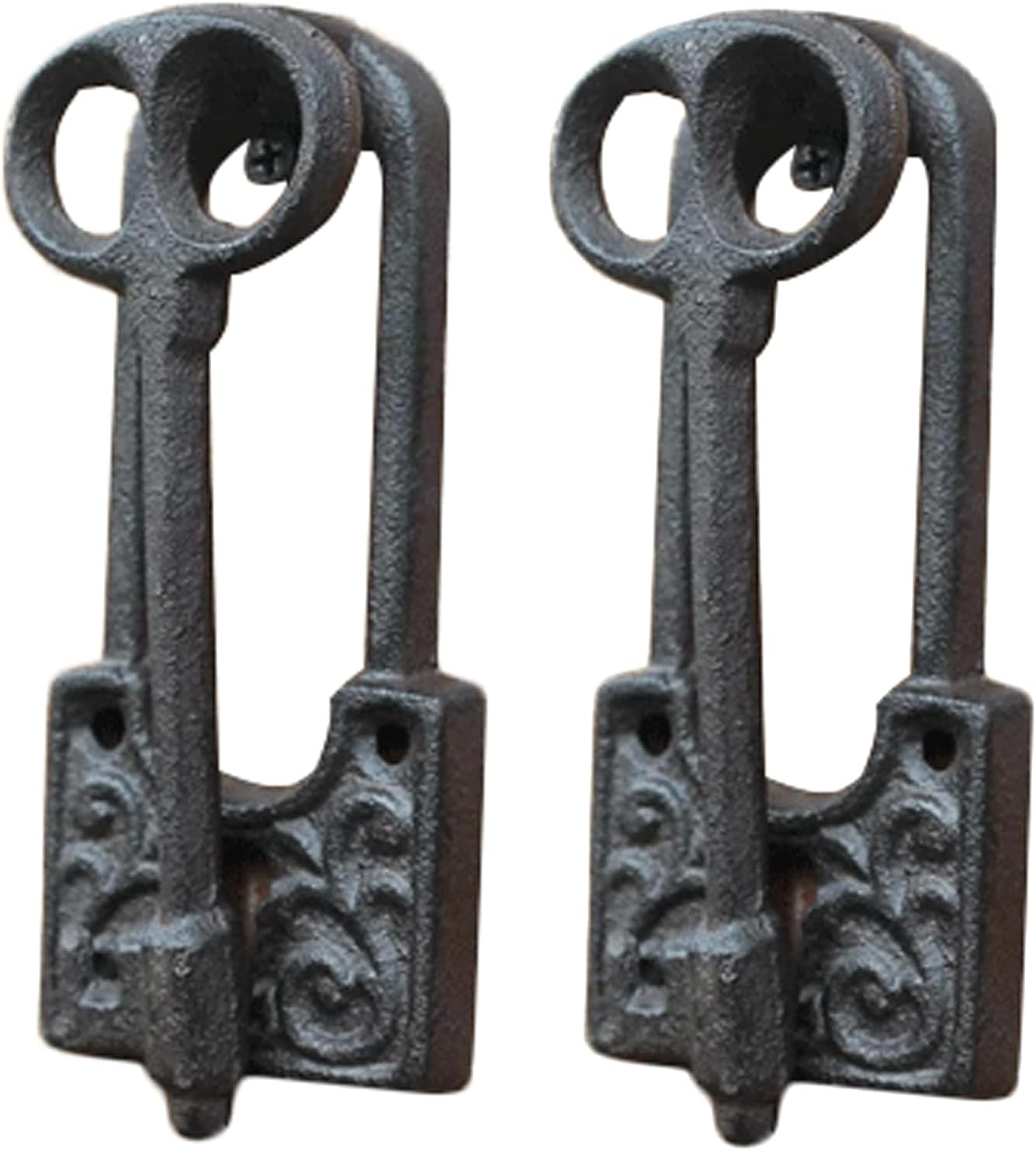 Antique Retro Metal Gate Decor Key Design Door Latch 2 Pack Cast Iron Door Knocker Ideal for Kitchen Cabinets Wardrobes