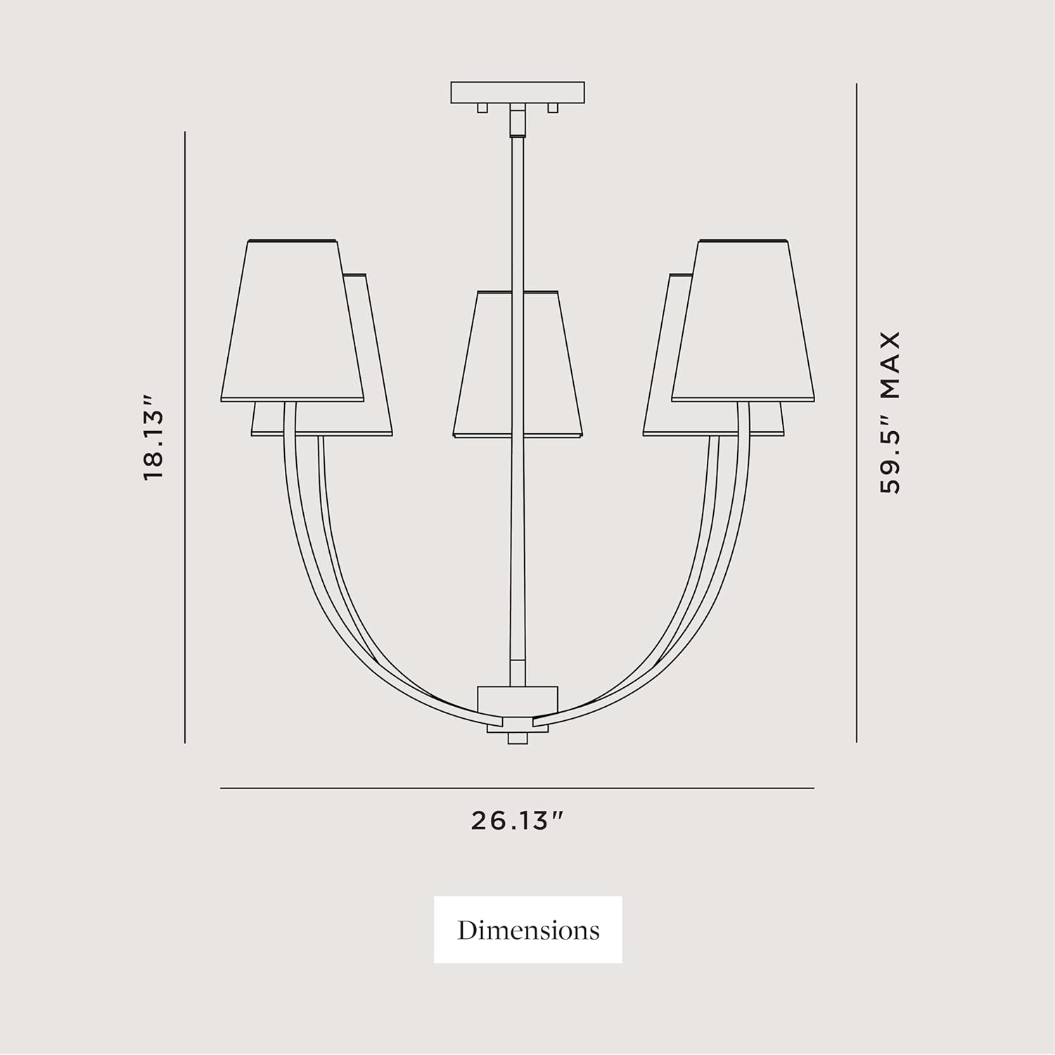 Progress Lighting 5-Light Contemporary Chandelier, Avec Collection, Champagne Bronze, 26-1/8 in.