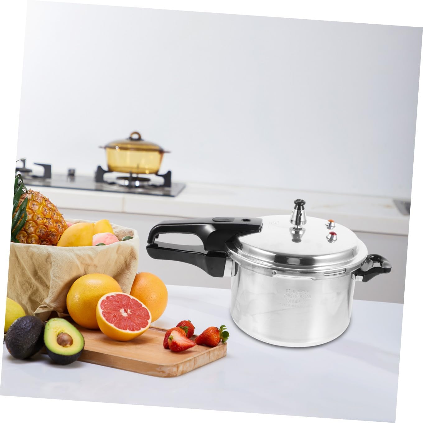 Aluminum Pressure Cooker with Polished Composite Bottom Energy-saving Home Pressure Pot for Gas Stove and Induction Cooker Portable Ergonomic Handle for Quick and Efficient Cooking