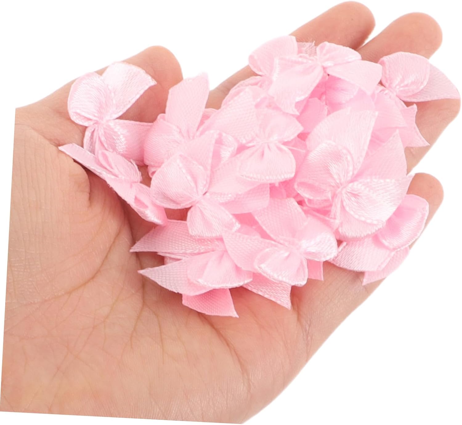 200Pcs Pink Mini Satin Ribbon Bows for DIY Crafting and Hair Accessories Lightweight Polyester Bowknots for Girls and Boy Girl for Sewing Wrapping Party Decorations and Everyday Wear