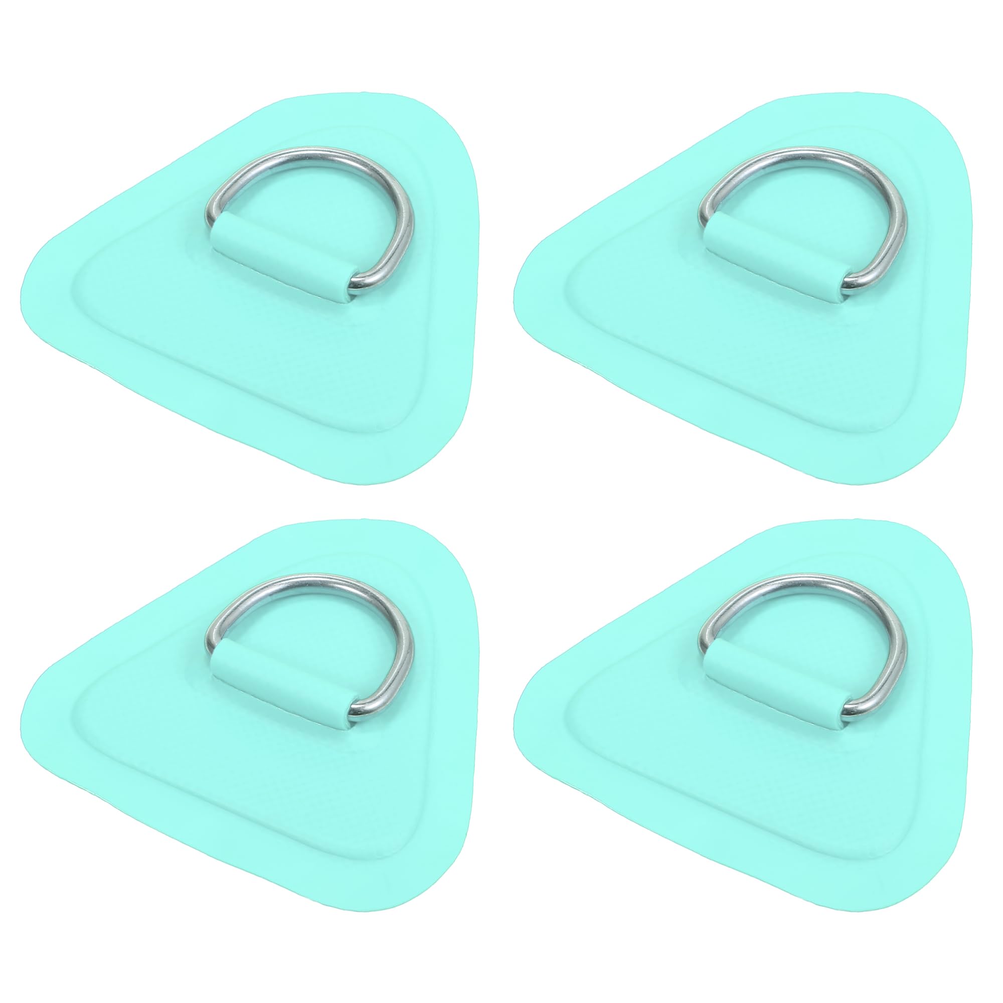 X AUTOHAUX 4pcs D Ring Patch PVC Stainless Steel Triangle Shape D Ring Pad for Inflatable Boat Kayak Canoe Deck Green