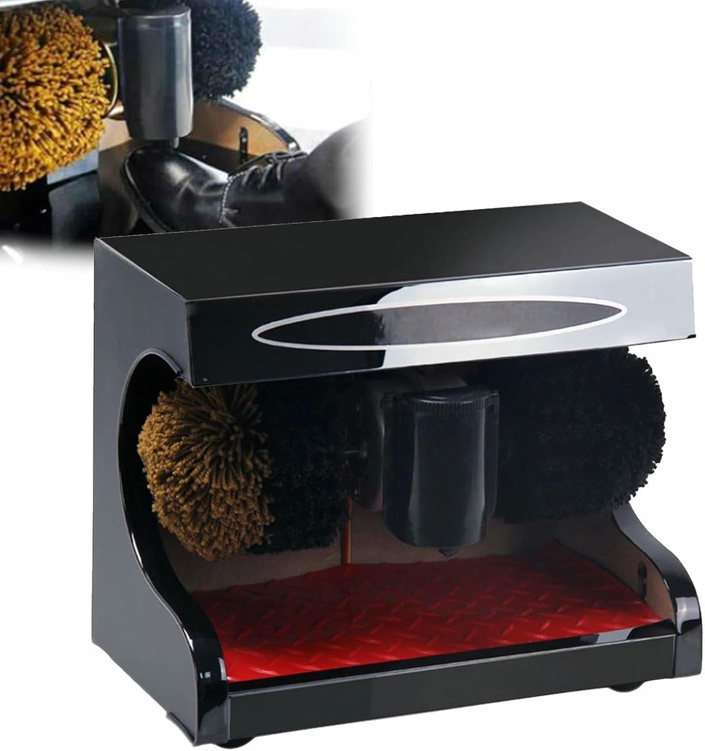 Small Automatic Shoe Polisher, Electric Shoe Shine Machine, with Automatic Induction/Double Combination Brush, For Hotel ,bank